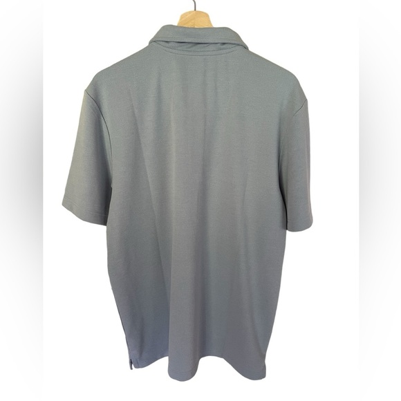 Collection Michael Strahan Blue Polo Short Sleeve Textured Size Large New - Picture 2 of 11